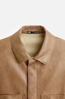 FAUX LEATHER OVERSHIRT