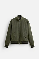 WAXED EFFECT BOMBER JACKET