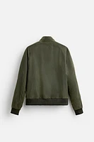 WAXED EFFECT BOMBER JACKET