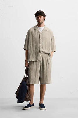 100% LINEN OVERSIZED FIT SHORTS