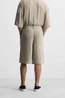 100% LINEN OVERSIZED FIT SHORTS