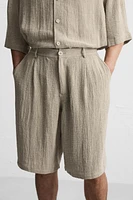 100% LINEN OVERSIZED FIT SHORTS