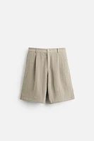 100% LINEN OVERSIZED FIT SHORTS