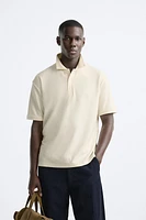 TEXTURED BOUCLÉ POLO SHIRT