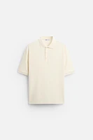 TEXTURED BOUCLÉ POLO SHIRT