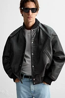 LEATHER BOMBER JACKET