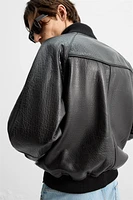 LEATHER BOMBER JACKET