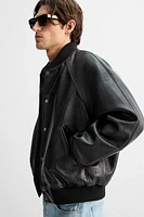 LEATHER BOMBER JACKET