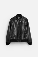 LEATHER BOMBER JACKET