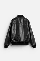 LEATHER BOMBER JACKET