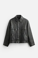 WASHED EFFECT LEATHER JACKET