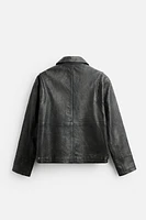 WASHED EFFECT LEATHER JACKET