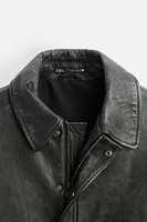 WASHED EFFECT LEATHER JACKET