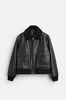 LEATHER AVIATOR JACKET