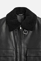 LEATHER AVIATOR JACKET