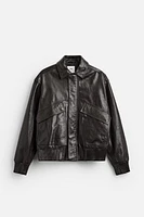 SHIMMER EFFECT LEATHER JACKET