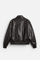 SHIMMER EFFECT LEATHER JACKET