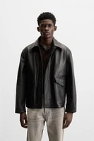 POCKET LEATHER PARKA