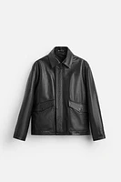 POCKET LEATHER PARKA