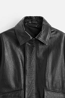 POCKET LEATHER PARKA