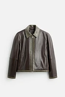 CONTRASTING LEATHER JACKET