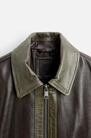 CONTRASTING LEATHER JACKET