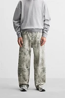 RELAXED FIT ABSTRACT PRINT PANTS