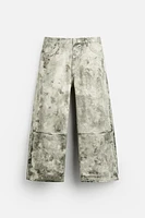 RELAXED FIT ABSTRACT PRINT PANTS