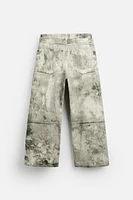 RELAXED FIT ABSTRACT PRINT PANTS