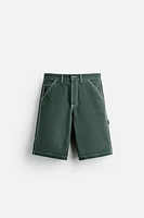 CONTRAST TOPSTITCHING SHORTS