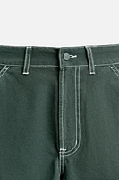 CONTRAST TOPSTITCHING SHORTS