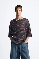 BOUCLÉ TEXTURED KNIT T-SHIRT