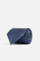 100% SILK GEOMETRIC JACQUARD TIE