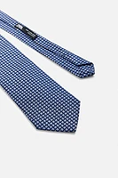 100% SILK GEOMETRIC JACQUARD TIE