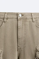 CARGO POCKET DENIM SHORTS