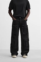 POCKET DENIM CARGO PANTS