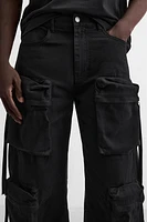 POCKET DENIM CARGO PANTS