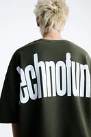 TEXT PRINT WASHED SWEATSHIRT