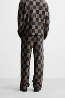 CHECKERED KNIT PANTS