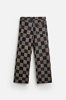 CHECKERED KNIT PANTS