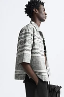 GEOMETRIC JACQUARD OVERSHIRT