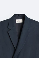 DOUBLE BREASTED HERRINGBONE SUIT JACKET