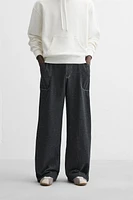 CONTRAST TOPSTITCHING JOGGER PANTS