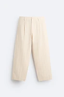 PLEATED STRIPED PANTS