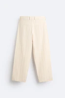 PLEATED STRIPED PANTS