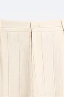 PLEATED STRIPED PANTS