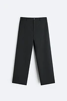 WOOL BLEND STRAIGHT FIT PANTS