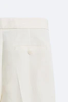 BELTED COTTON - LINEN PANTS