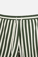 STRIPED LINEN-VISCOSE SHORTS