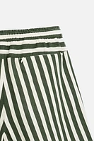 STRIPED LINEN-VISCOSE SHORTS